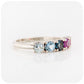 Topaz and Amethyst Rainbow half eternity anniversary ring - Victoria's Jewellery