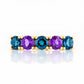 Annie, a London Topaz and Amethyst Half Eternity Ring - Victoria's Jewellery