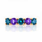 Annie, a London Topaz and Amethyst Half Eternity Ring - Victoria's Jewellery
