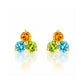 The Trilogy Topaz, Citrine and Peridot Stud Earrings - Victoria's Jewellery