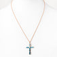 The Topaz and Diamond Cross Necklace