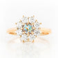 Fleur, a Lab Diamond and Topaz Flower Ring