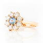 Fleur, a Lab Diamond and Topaz Flower Ring