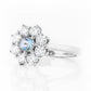 Fleur, a Lab Diamond and Topaz Flower Ring