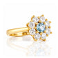 Fleur, a Lab Diamond and Topaz Flower Ring - Victoria's Jewellery