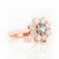 Fleur, a Lab Diamond and Topaz Flower Ring