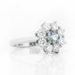 Fleur, a Lab Diamond and Topaz Flower Ring