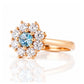 Fleur, a Lab Diamond and Topaz Flower Ring - Victoria's Jewellery