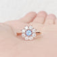 Fleur, a Lab Diamond and Topaz Flower Ring