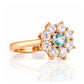 Fleur, a Lab Diamond and Topaz Flower Ring - Victoria's Jewellery