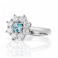 Fleur, a Lab Diamond and Topaz Flower Ring - Victoria's Jewellery
