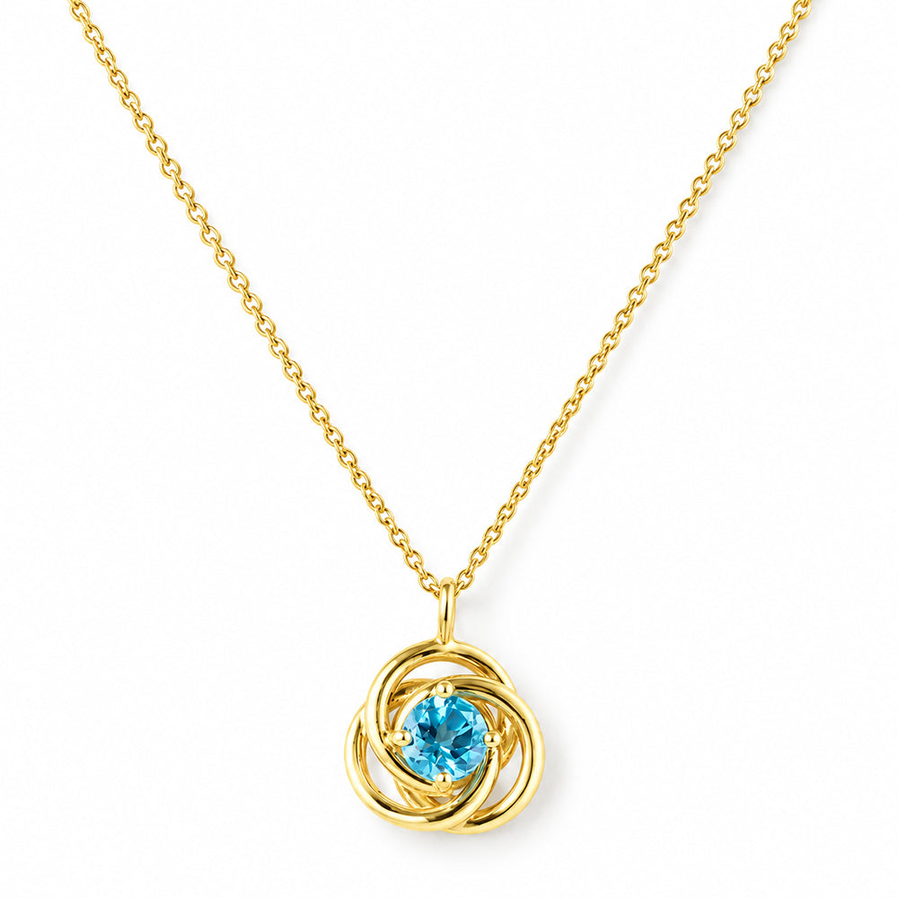 Freyja, Swiss Blue Topaz Pendant