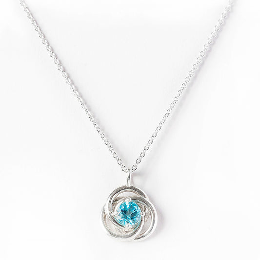 Freyja, Swiss Blue Topaz Pendant - Victoria's Jewellery