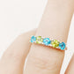 Round cut Swiss Topaz and Peridot half eternity ring - Victoria's Jewellery