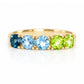 Annie, a Topaz and Peridot Half Eternity Ring - Victoria's Jewellery