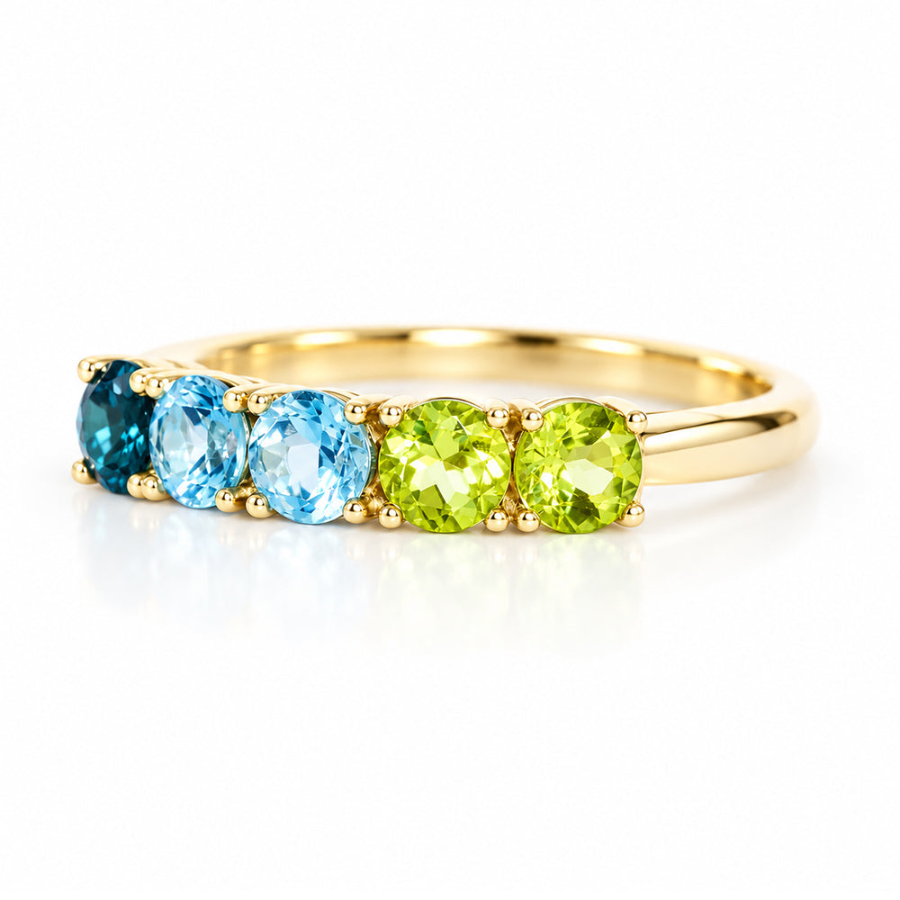 Annie, a Topaz and Peridot Half Eternity Ring - Victoria's Jewellery