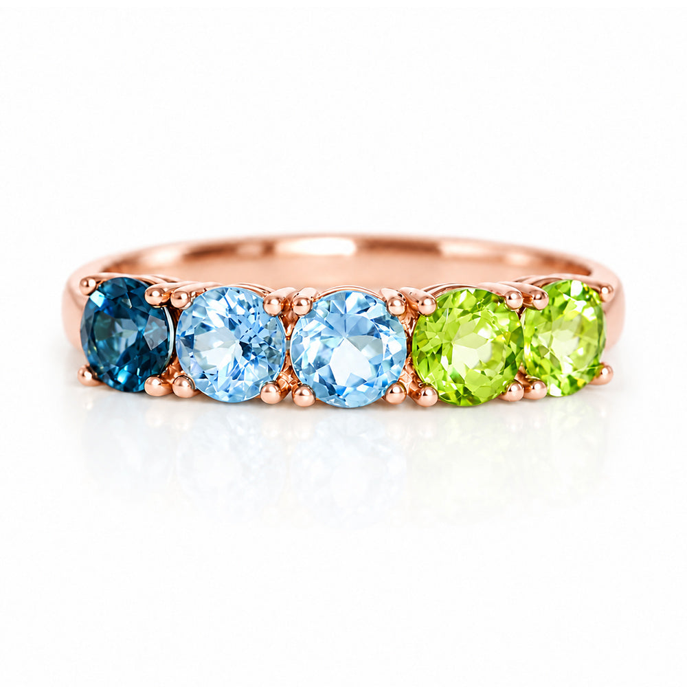 Annie, a Topaz and Peridot Half Eternity Ring - Victoria's Jewellery