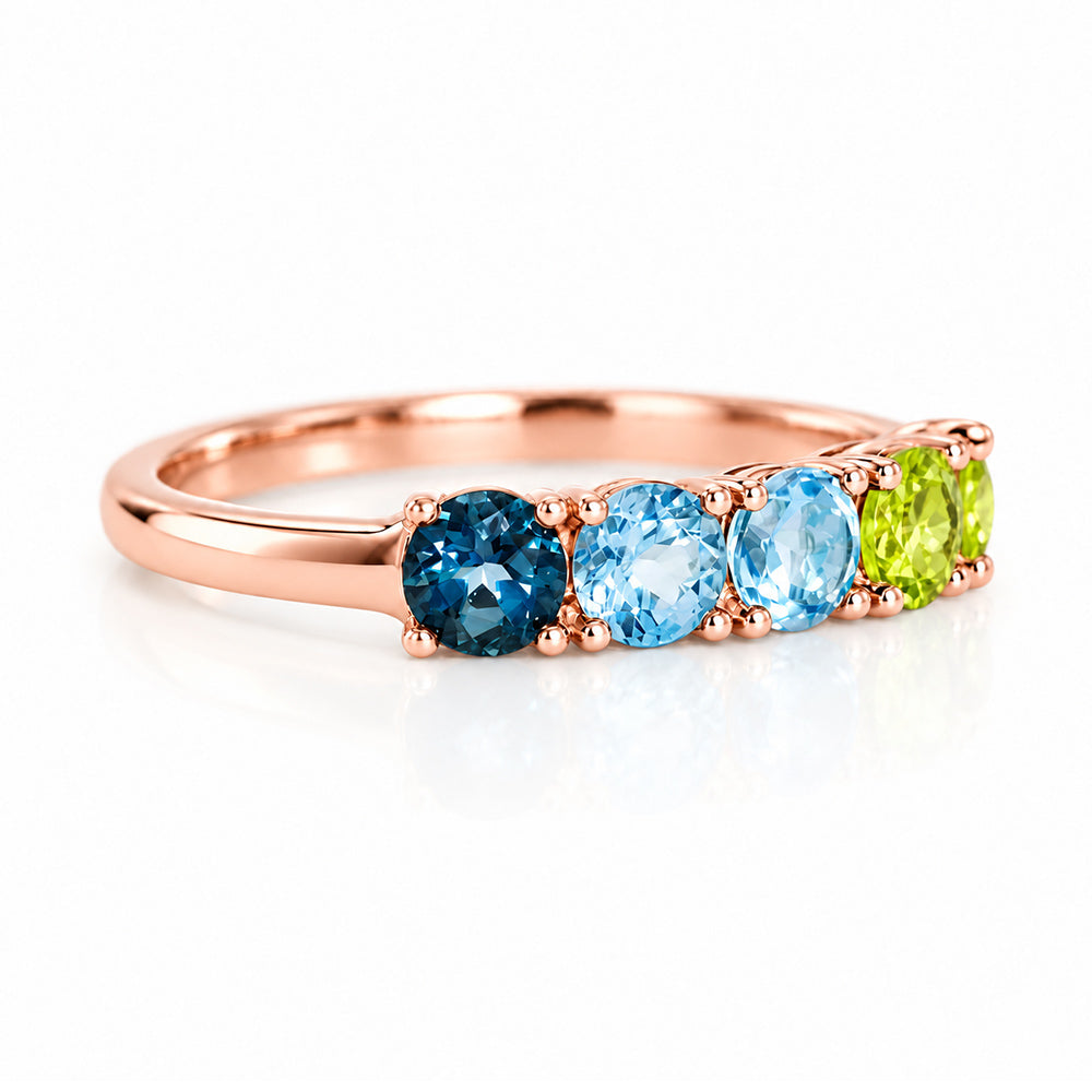 Annie, a Topaz and Peridot Half Eternity Ring - Victoria's Jewellery