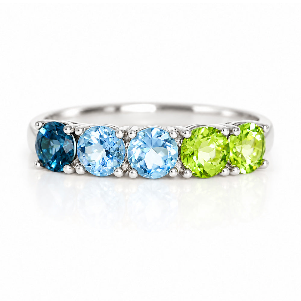 Annie, a Topaz and Peridot Half Eternity Ring - Victoria's Jewellery