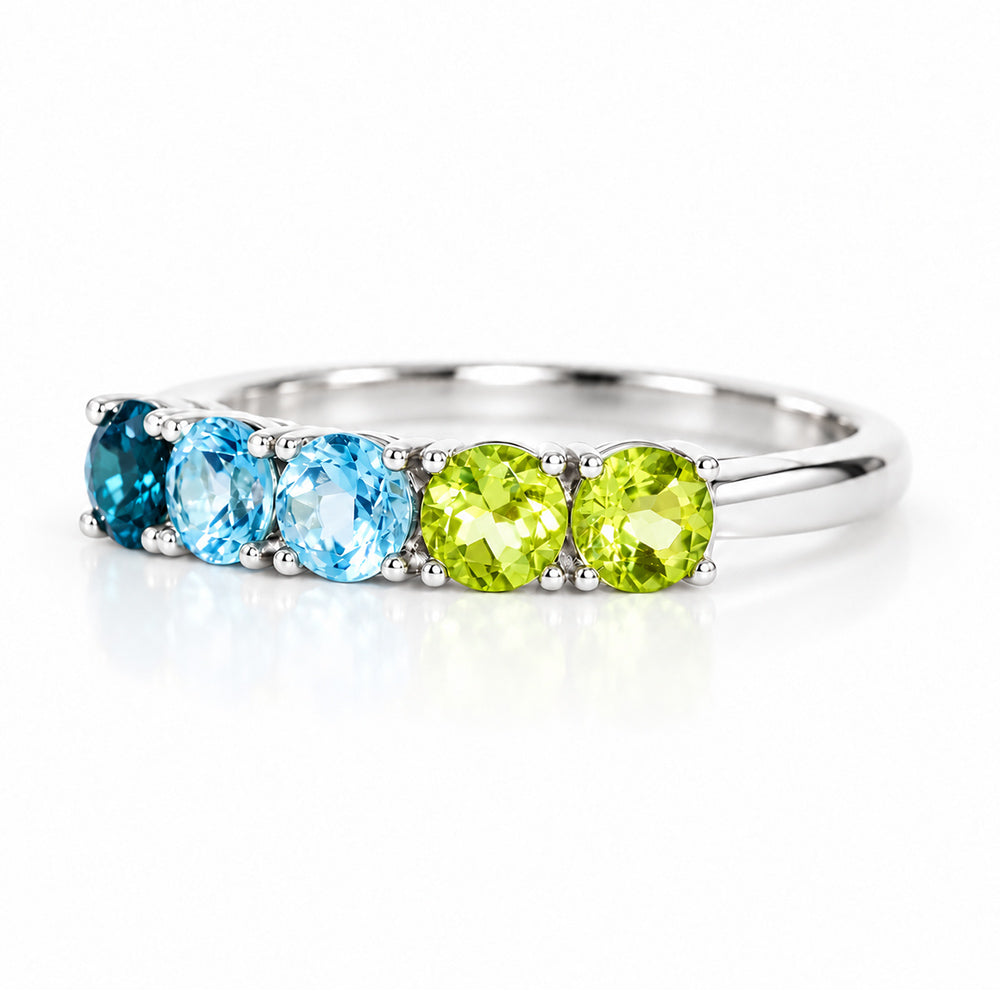 Annie, a Topaz and Peridot Half Eternity Ring - Victoria's Jewellery