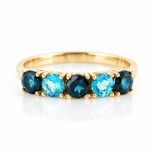 Annie, a London and Swiss Topaz Half Eternity Ring - Victoria's Jewellery