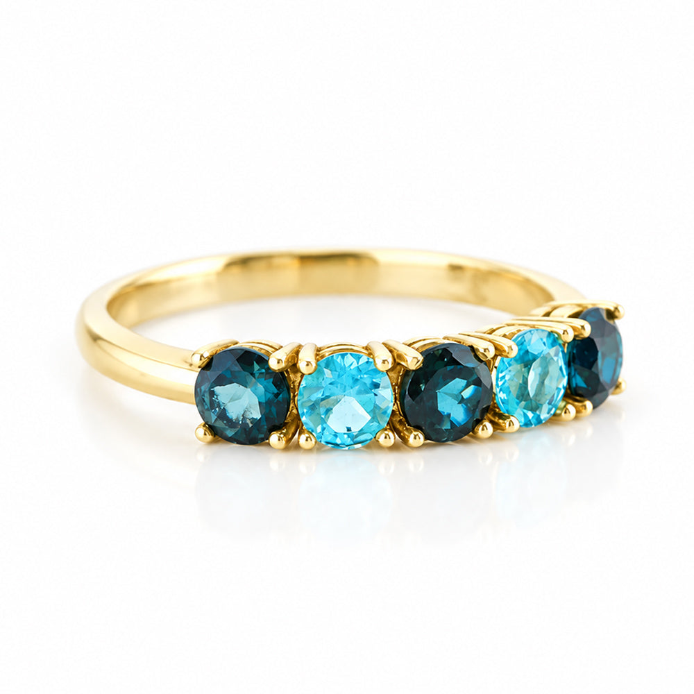 Annie, a London and Swiss Topaz Half Eternity Ring - Victoria's Jewellery