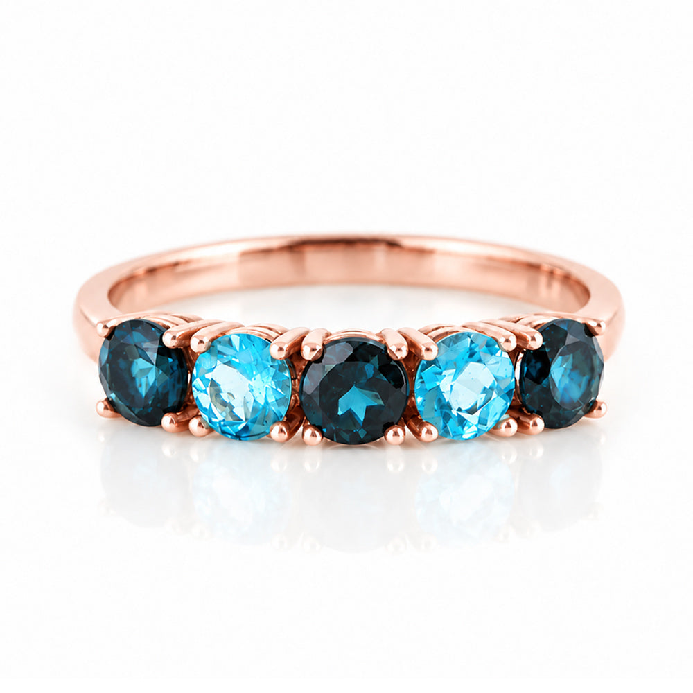 Annie, a London and Swiss Topaz Half Eternity Ring - Victoria's Jewellery
