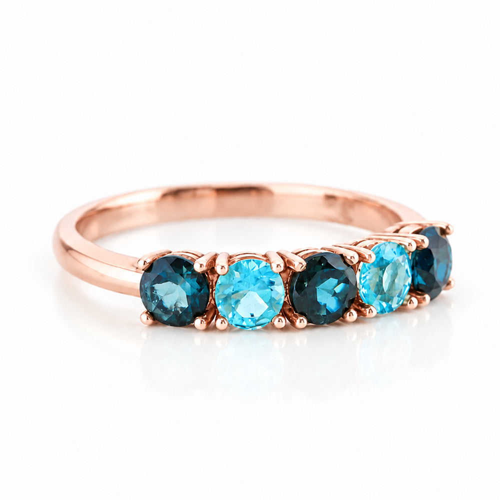 Annie, a London and Swiss Topaz Half Eternity Ring - Victoria's Jewellery