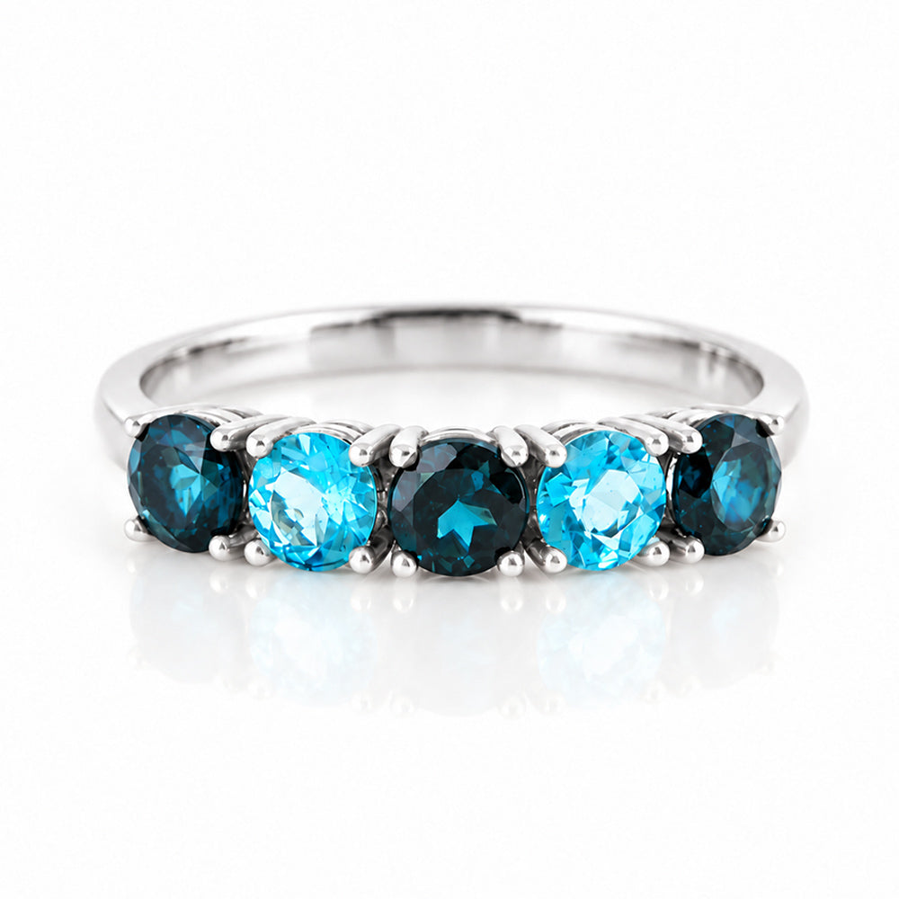 Annie, a London and Swiss Topaz Half Eternity Ring - Victoria's Jewellery