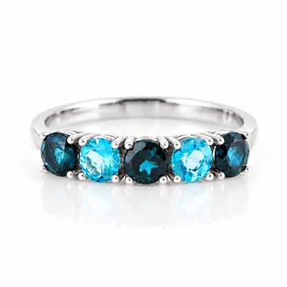 Annie, a London and Swiss Topaz Half Eternity Ring - Victoria's Jewellery