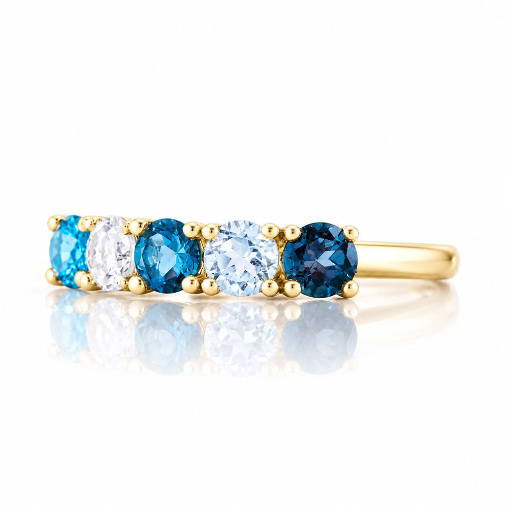 Annie, a Topaz Remixed Half Eternity Ring - Victoria's Jewellery