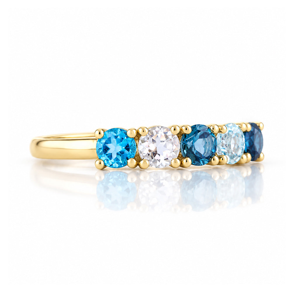 Annie, a Topaz Remixed Half Eternity Ring - Victoria's Jewellery