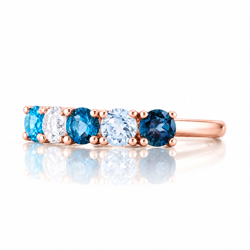 Annie, a Topaz Remixed Half Eternity Ring - Victoria's Jewellery