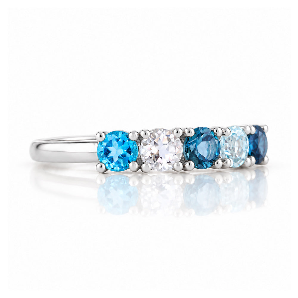 Annie, a Topaz Remixed Half Eternity Ring - Victoria's Jewellery