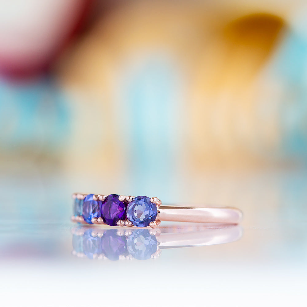 Annie, a Blue Half Eternity Ring - Victoria's Jewellery