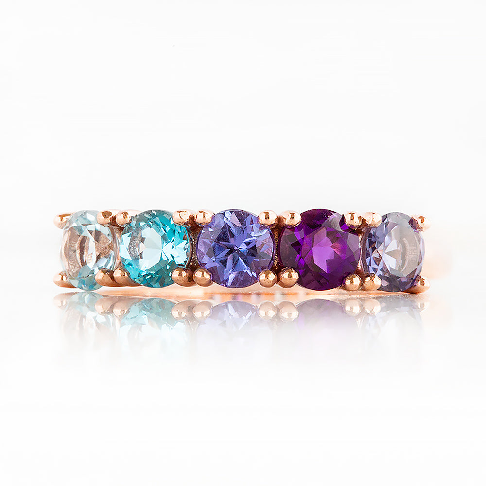 Annie, a Blue Half Eternity Ring - Victoria's Jewellery