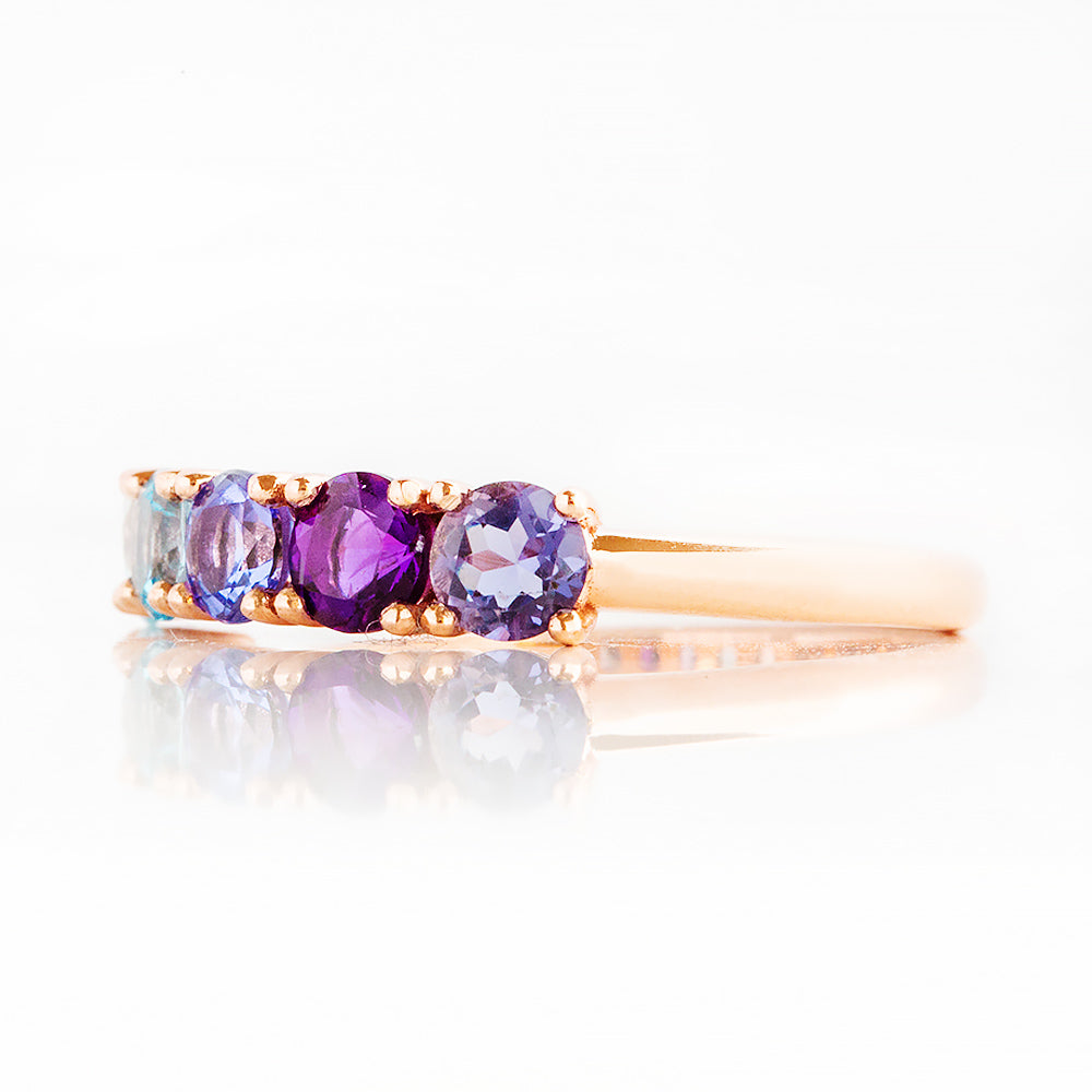 Annie, a Blue Half Eternity Ring - Victoria's Jewellery
