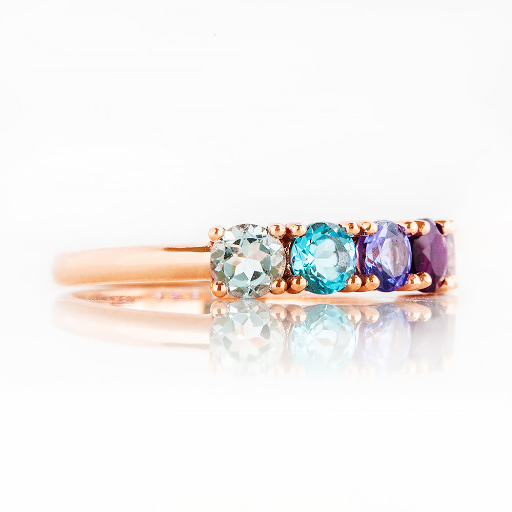 Annie, a Blue Half Eternity Ring - Victoria's Jewellery