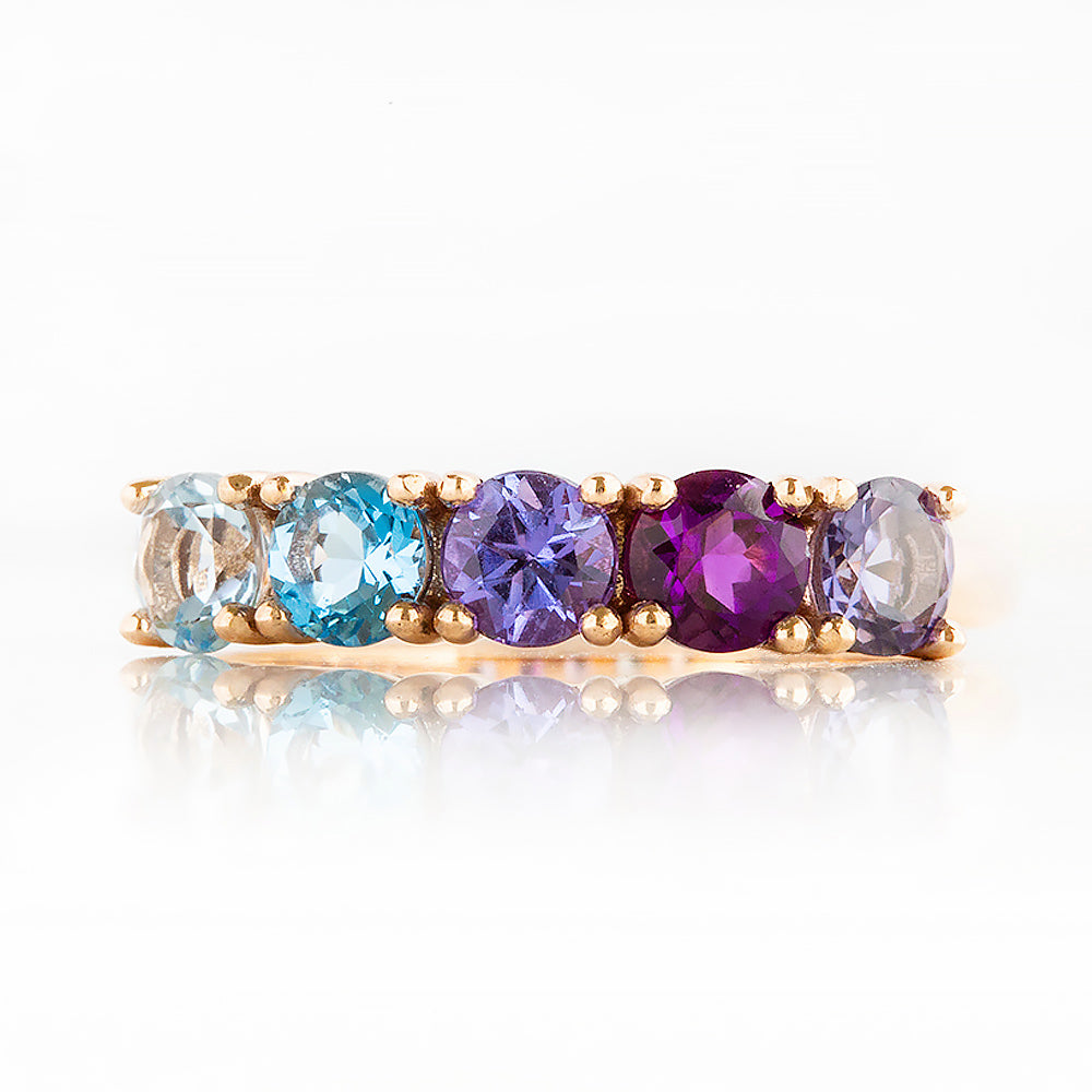 Annie, a Blue Half Eternity Ring - Victoria's Jewellery