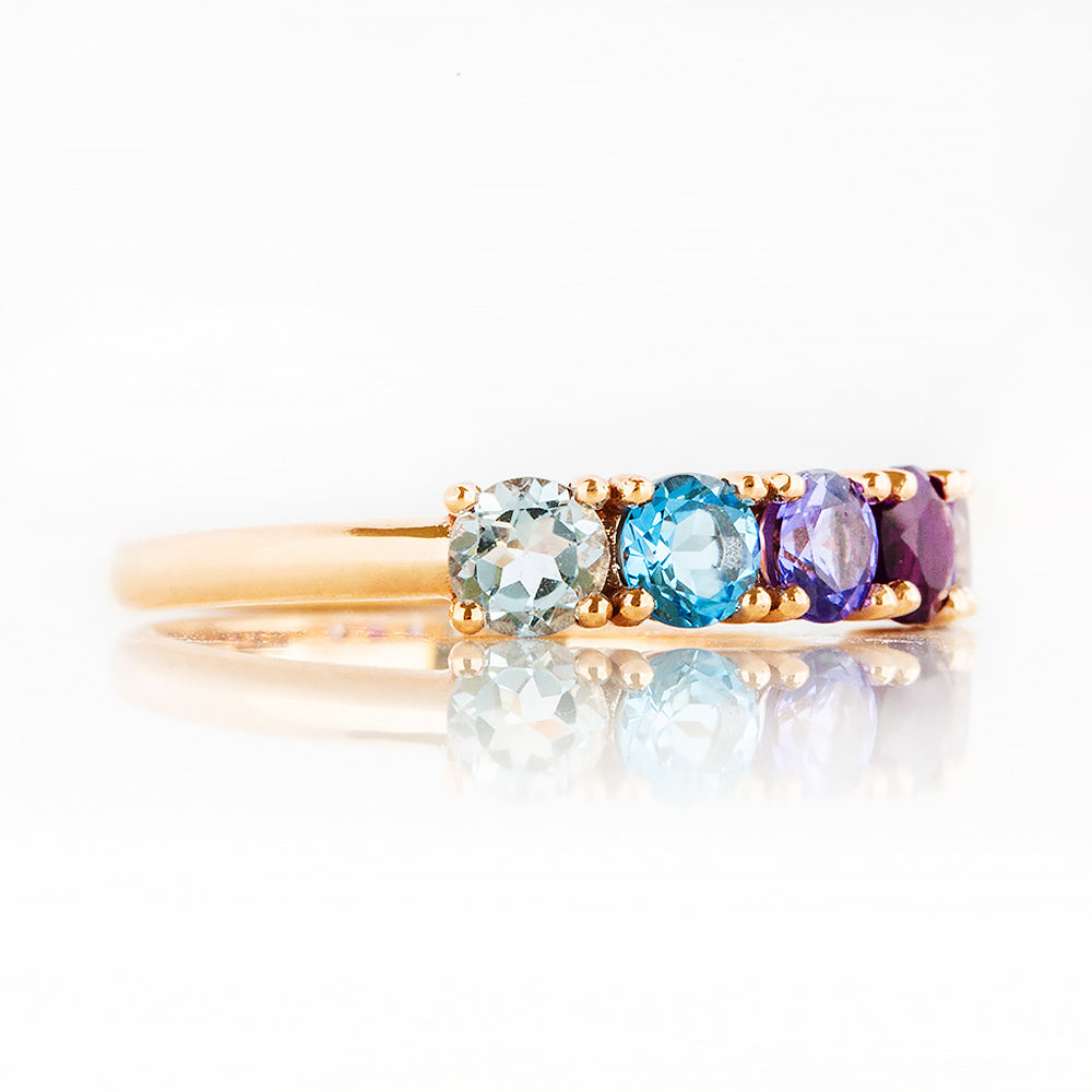 Annie, a Blue Half Eternity Ring - Victoria's Jewellery