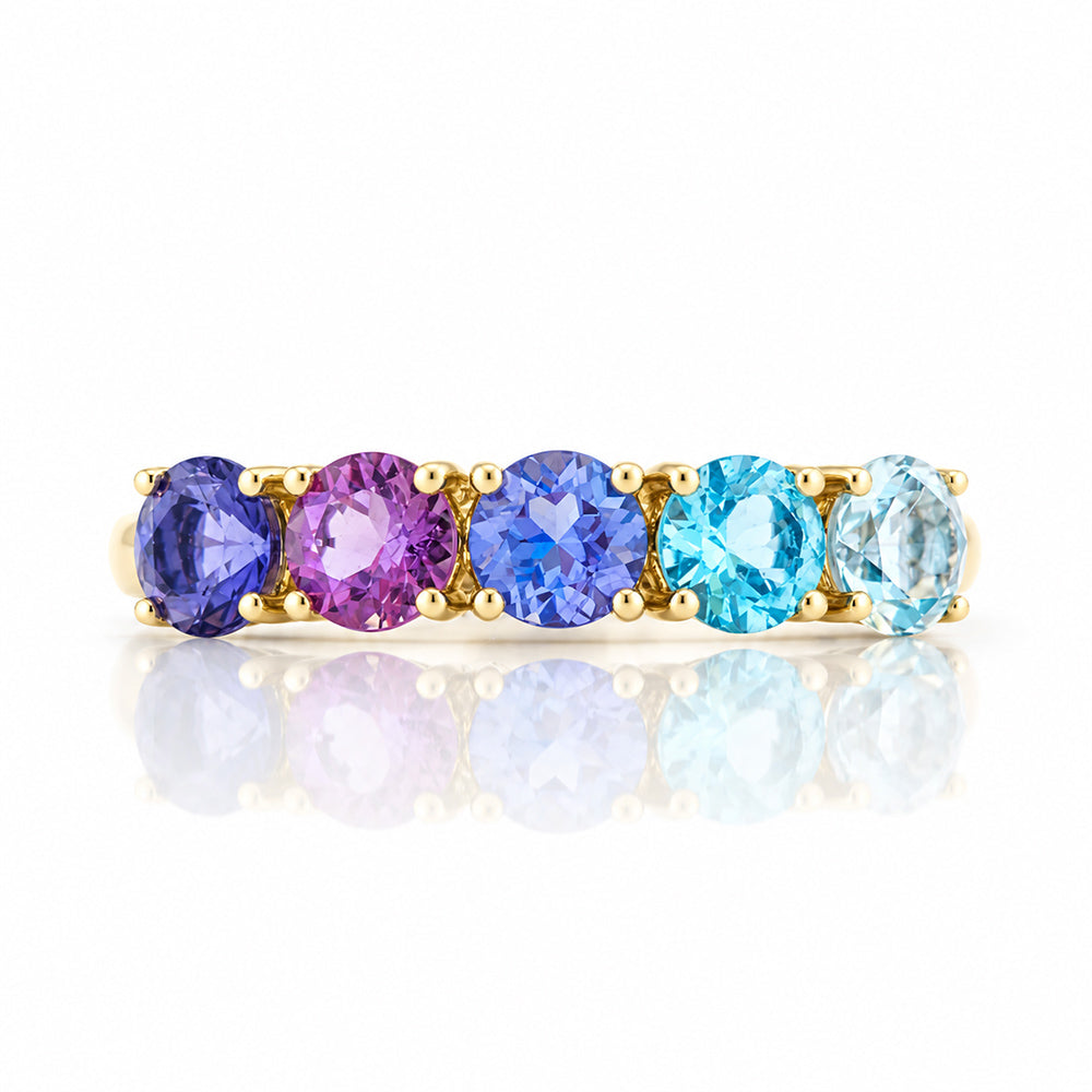Annie, a Blue Half Eternity Ring - Victoria's Jewellery