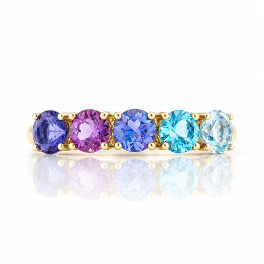 Annie, a Blue Half Eternity Ring - Victoria's Jewellery