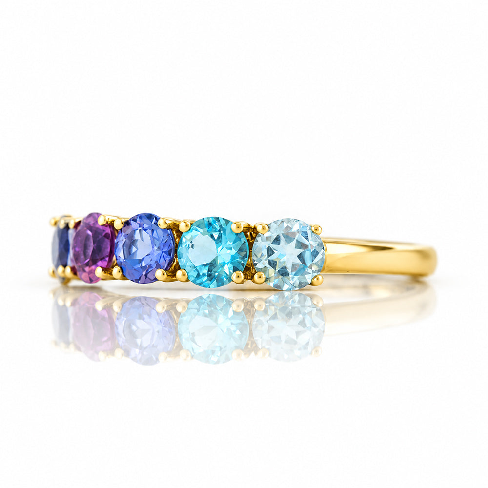 Annie, a Blue Half Eternity Ring - Victoria's Jewellery
