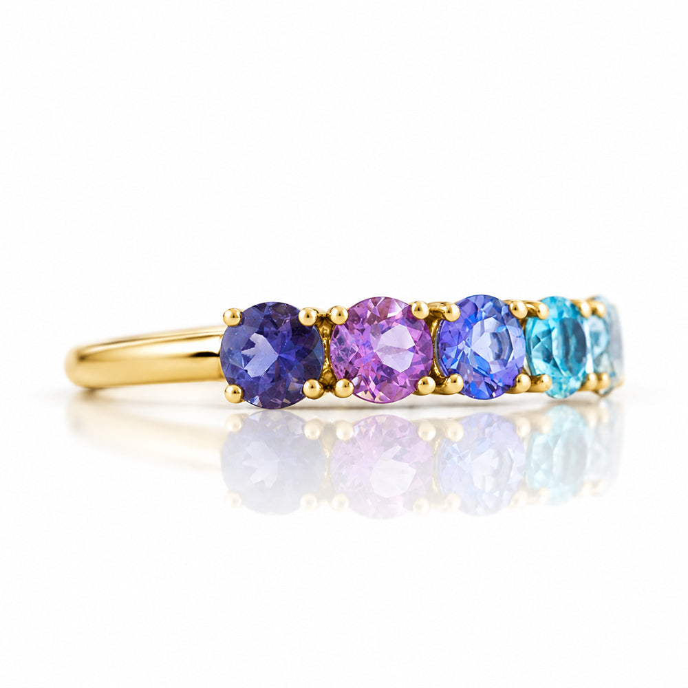 Annie, a Blue Half Eternity Ring - Victoria's Jewellery
