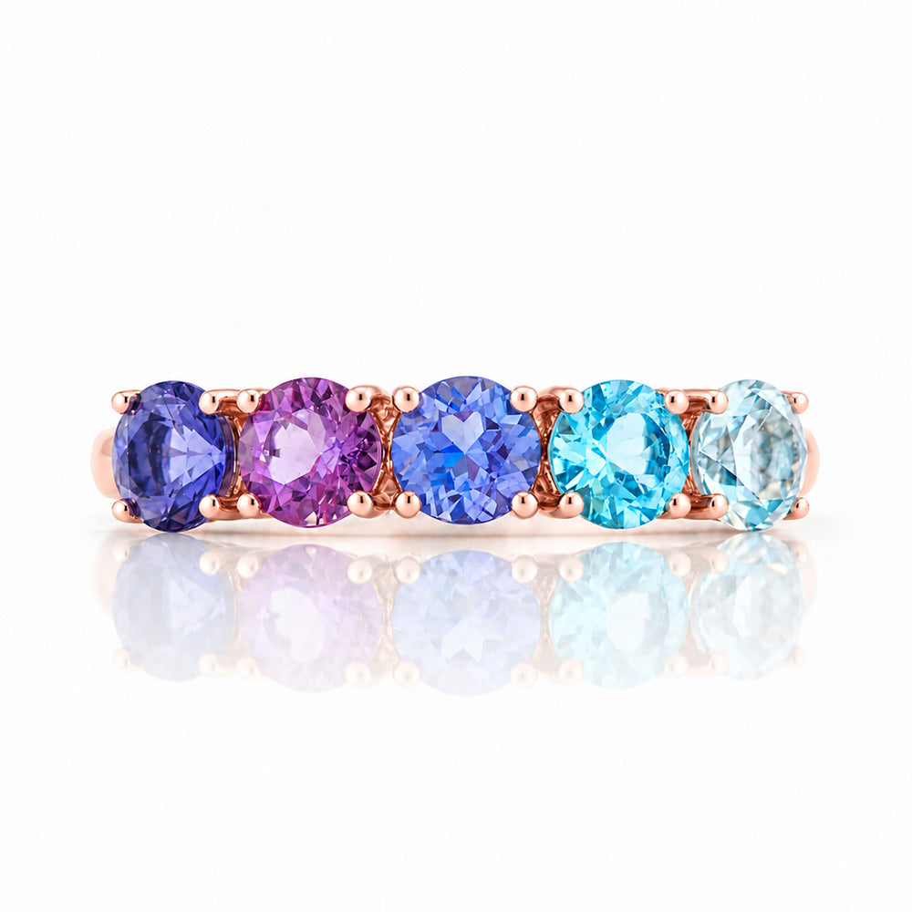 Annie, a Blue Half Eternity Ring - Victoria's Jewellery