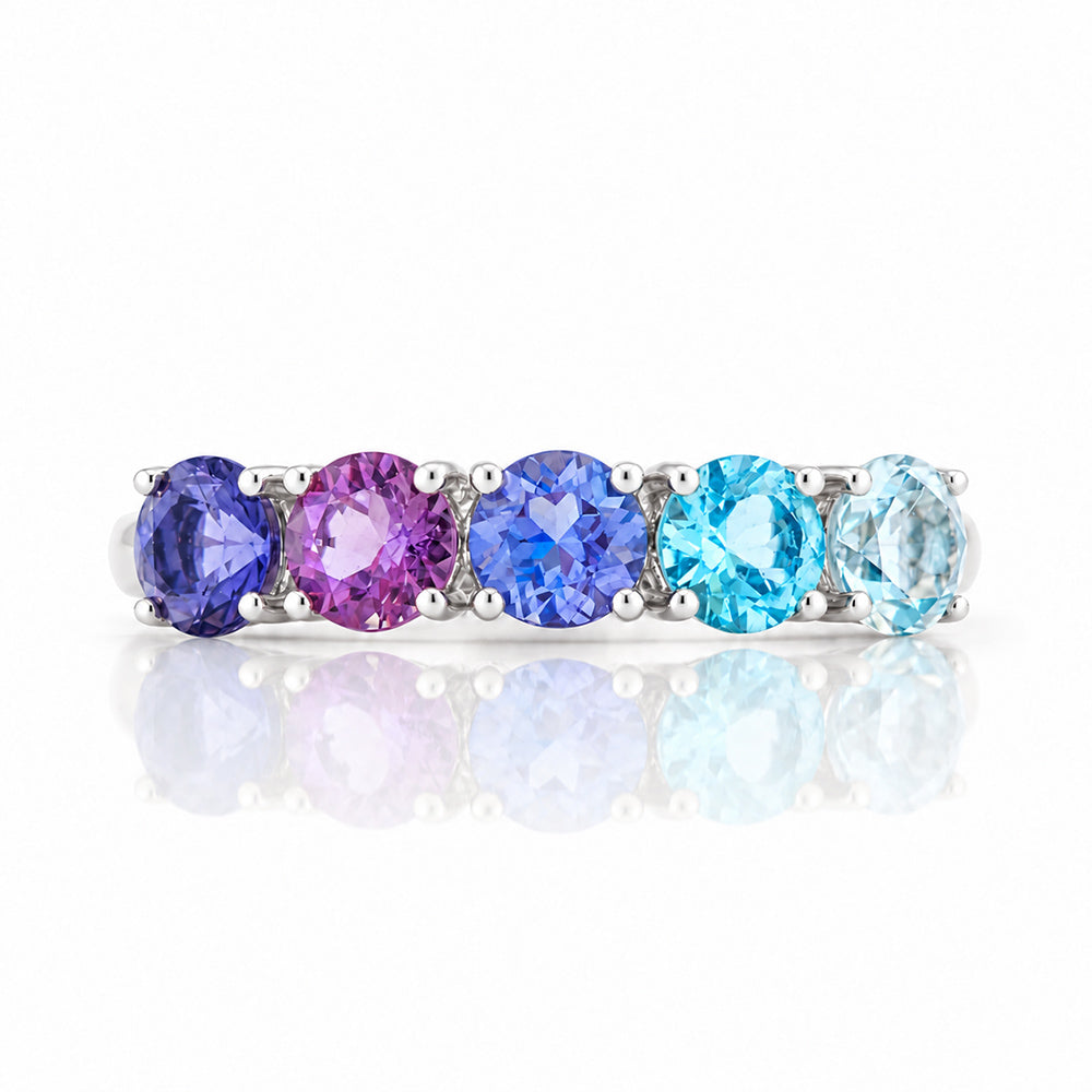 Annie, a Blue Half Eternity Ring - Victoria's Jewellery