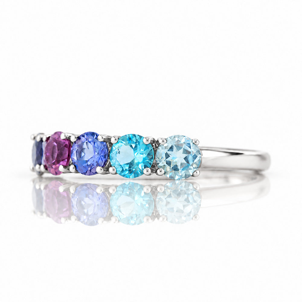 Annie, a Blue Half Eternity Ring - Victoria's Jewellery