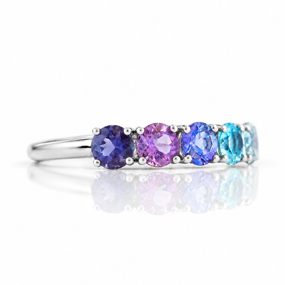 Annie, a Blue Half Eternity Ring - Victoria's Jewellery
