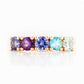 Round cut Iolite, Amethyst Tanzanite and Topaz half eternity Anniversary ring in Rose Gold - Victoria's Jewellery