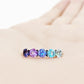 Round cut Iolite, Amethyst Tanzanite and Topaz half eternity Anniversary ring in White Gold - Victoria's Jewellery